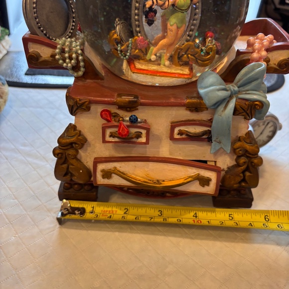 Disney Tinker Bell Treasure Jewelry Box Musical Water Snow Globe You Can Fly - Picture 12 of 13